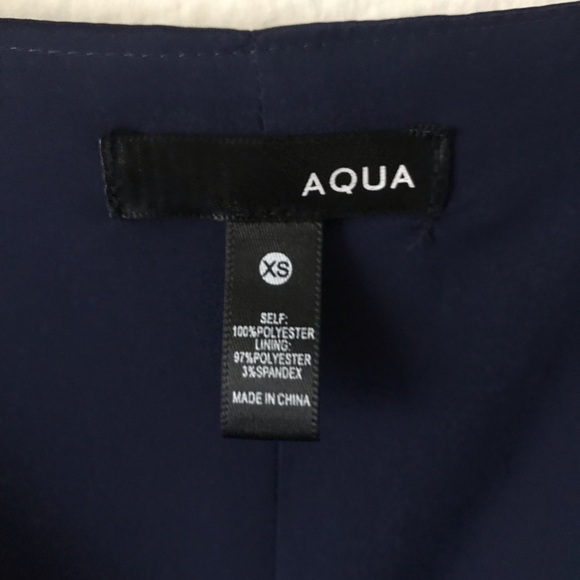 AQUA Navy Satin Like Dress - Picture 5 of 8